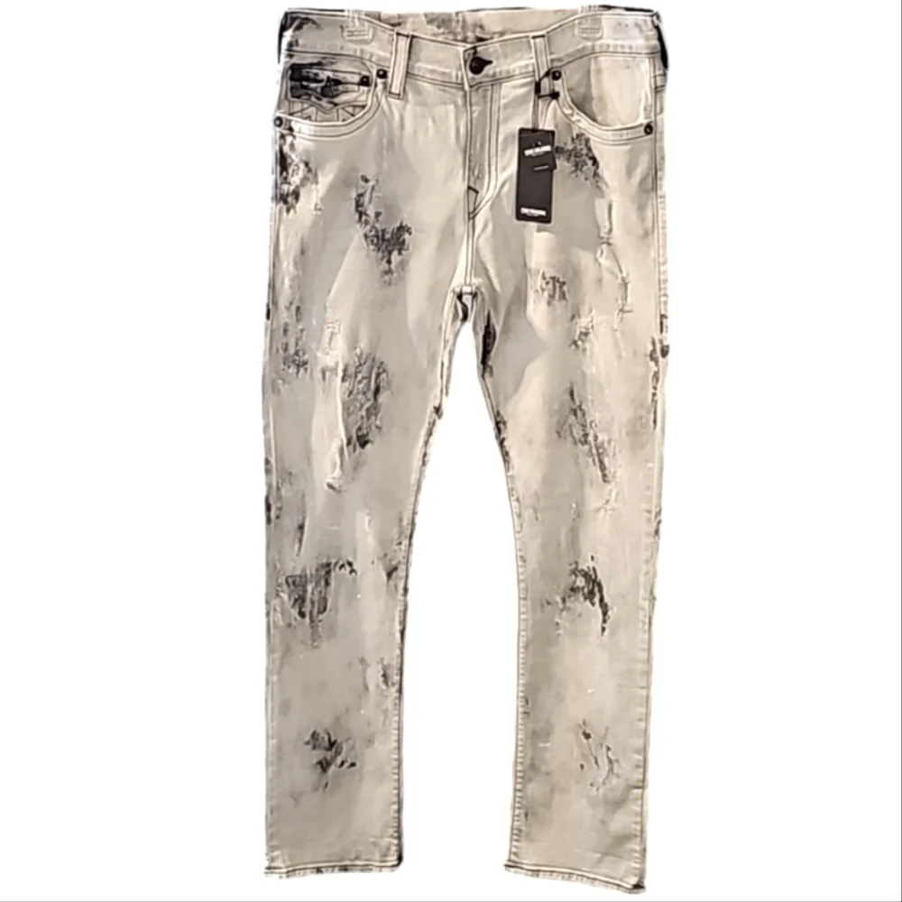 💥True Religion Relaxed-Straight Distressed Jeans. Men's Size: W34x34L.